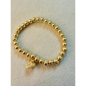6MM Bead Bracelet Elastic Gold Plated Fashion Jewelry